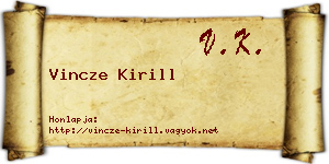 Vincze Kirill névjegykártya